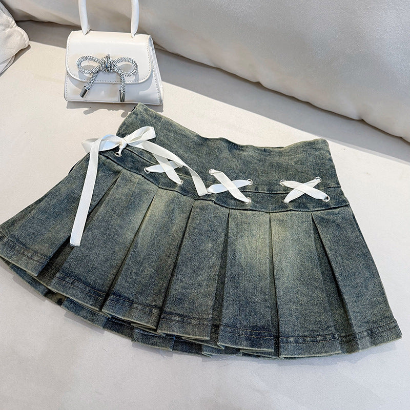 American-style Demure Yet Sexy Design Elastic Skirt