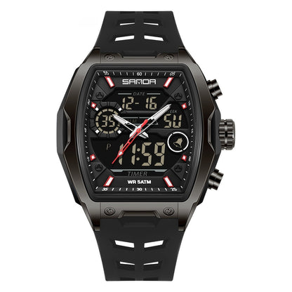 Barrel-shaped Waterproof Multifunctional Alarm Clock Student Sports Watch