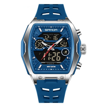 Barrel-shaped Waterproof Multifunctional Alarm Clock Student Sports Watch