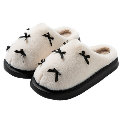 Autumn And Winter New Warm And Anti-slip Maternity Shoes With Cute Bow