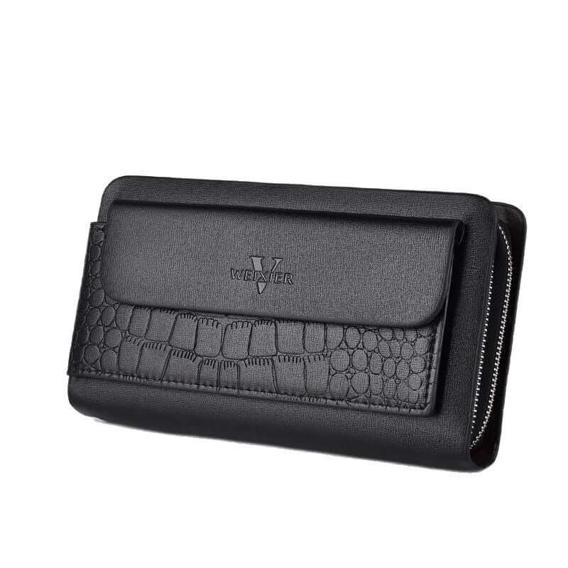 Retro Multiple Card Slots Double Zip Wallet Men