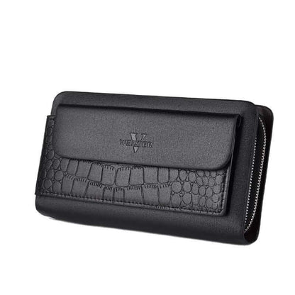 Retro Multiple Card Slots Double Zip Wallet Men