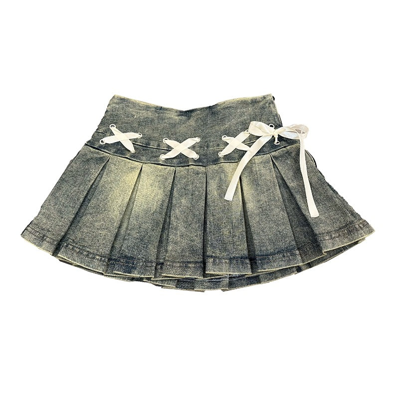 American-style Demure Yet Sexy Design Elastic Skirt