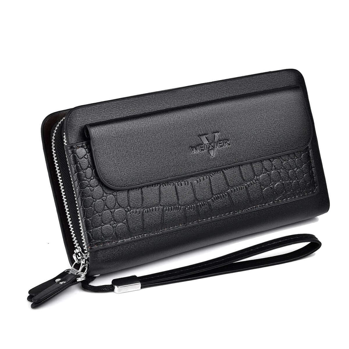 Retro Multiple Card Slots Double Zip Wallet Men