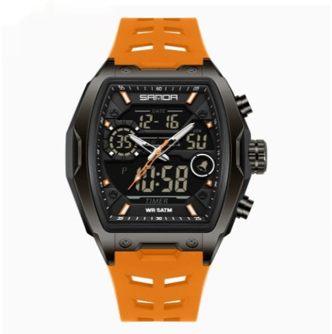 Barrel-shaped Waterproof Multifunctional Alarm Clock Student Sports Watch