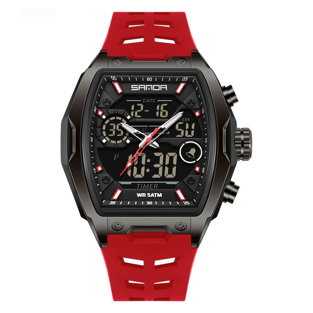 Barrel-shaped Waterproof Multifunctional Alarm Clock Student Sports Watch
