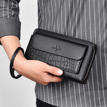 Retro Multiple Card Slots Double Zip Wallet Men