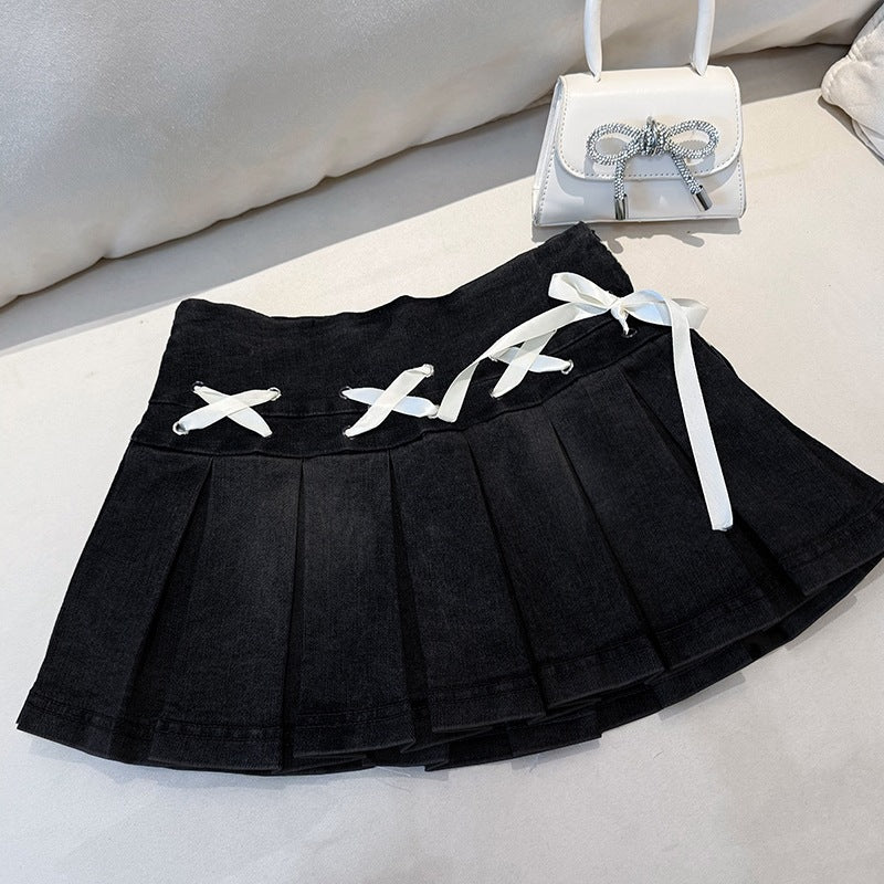 American-style Demure Yet Sexy Design Elastic Skirt