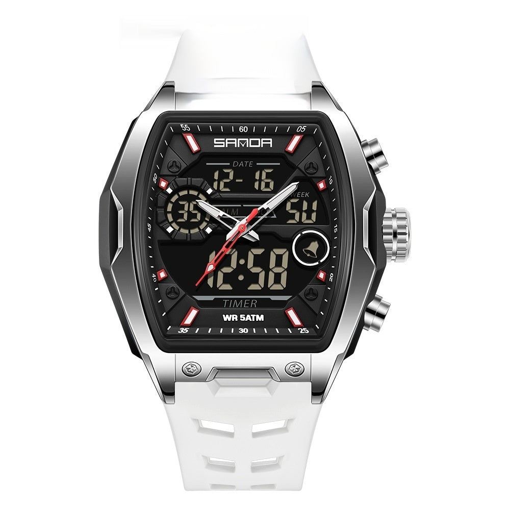Barrel-shaped Waterproof Multifunctional Alarm Clock Student Sports Watch