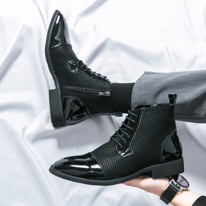 New Leather Boots Fashion Men&