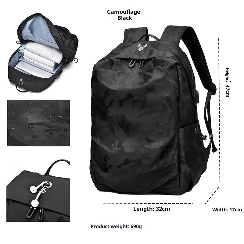 Wear-resistant Casual Oxford Cloth Backpack Unisex Waterproof