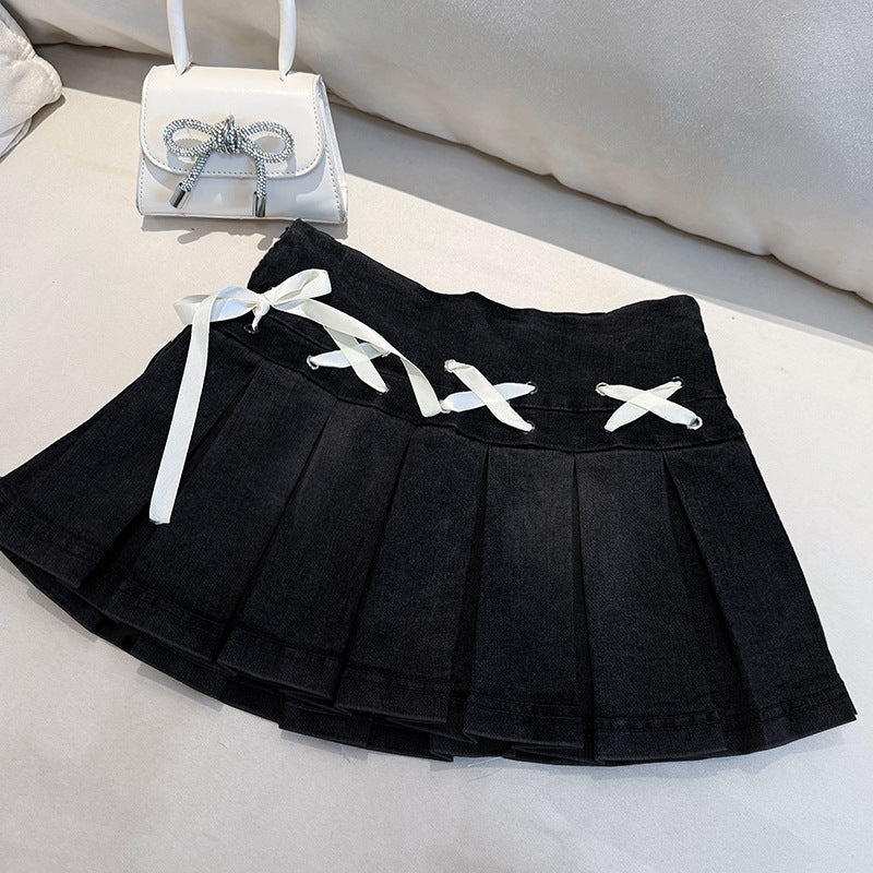 American-style Demure Yet Sexy Design Elastic Skirt