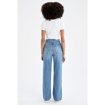 Retro Distressed Drop-waist Women&